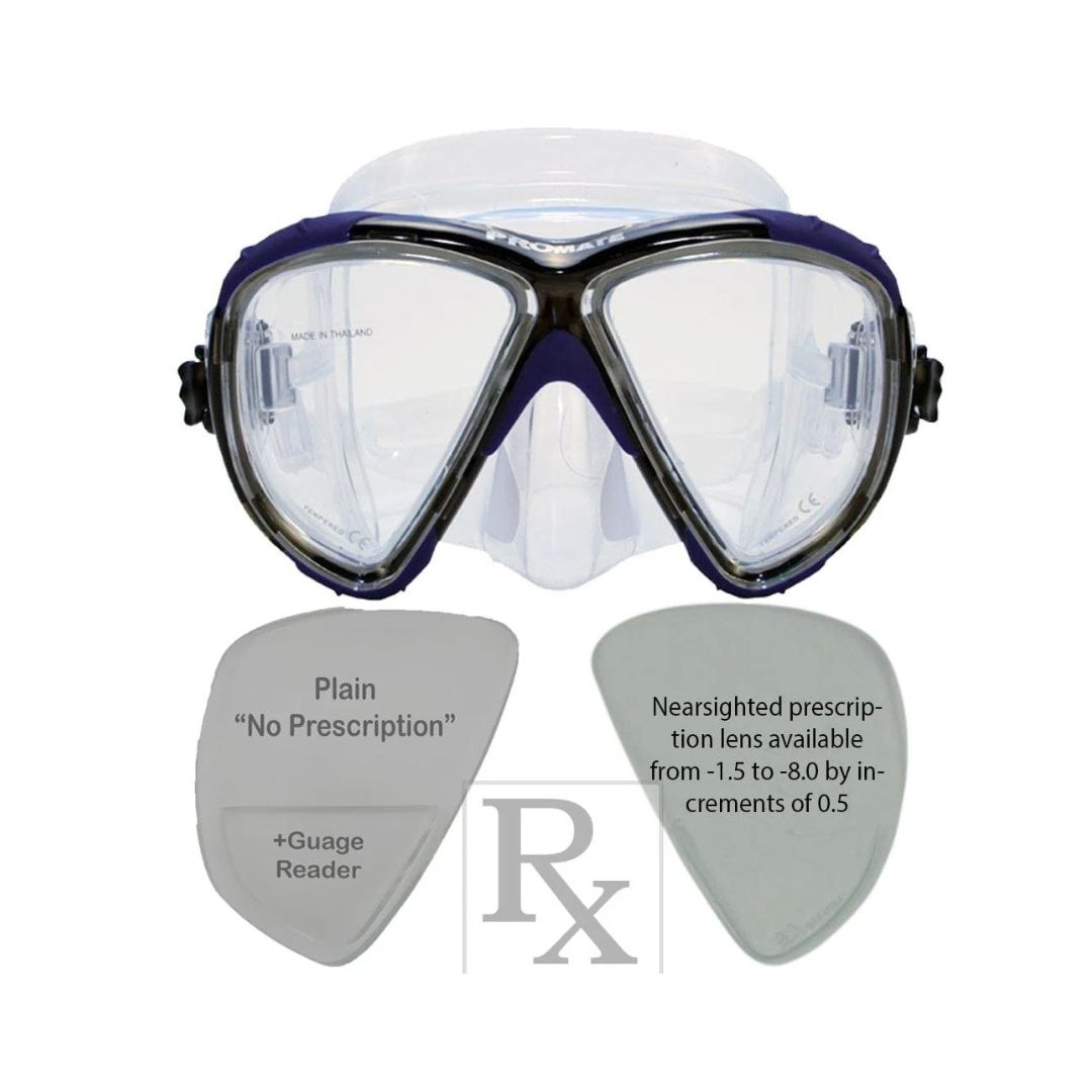 Custom Prescription Promate Hawk Eyes Scuba Diving Snorkeling Mask - MK265