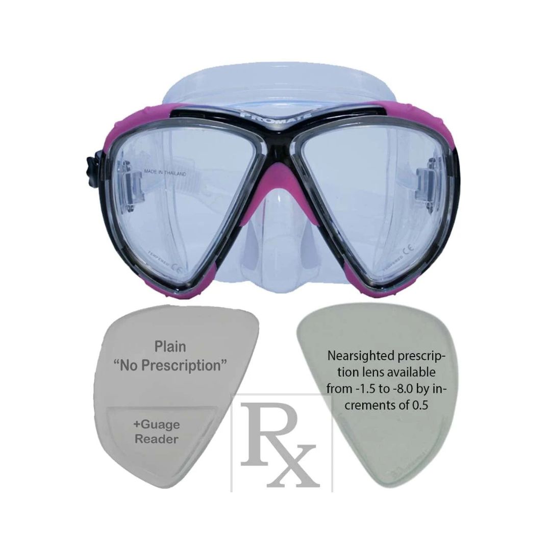 Custom Prescription Promate Hawk Eyes Scuba Diving Snorkeling Mask - MK265
