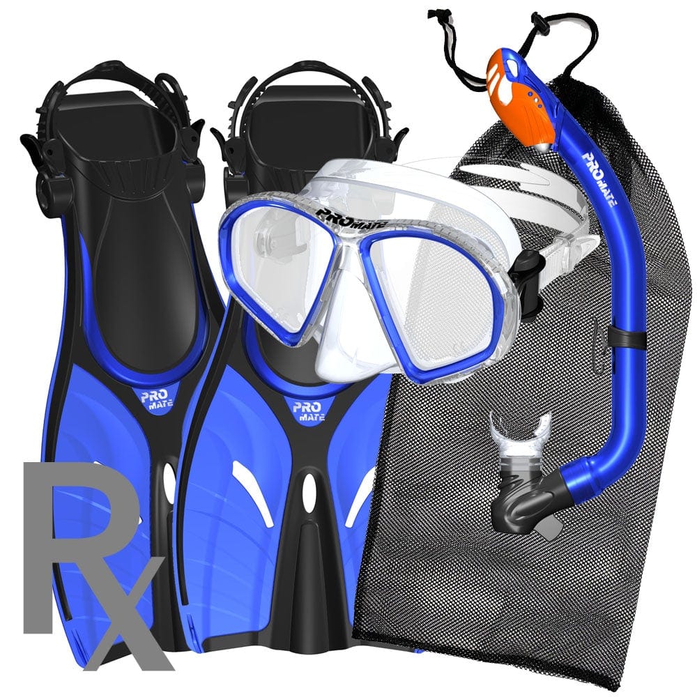 Promate Spectrum Youth Prescription RX Snorkel Combo Set with Snorkeling Fins - SCS0098