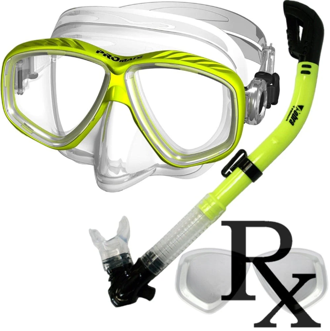 Promate Pro Viewer Purge Mask and Dry Snorkel Combo Set for Scuba Diving Snorkeling - SCS0005