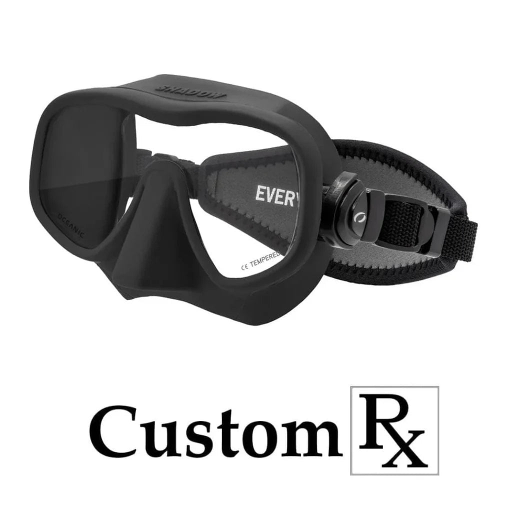 Custom Prescription Oceanic Shadow Frameless Scuba RX Dive Mask