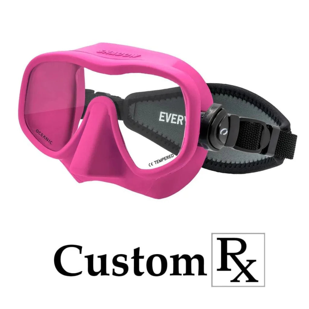 Custom Prescription Oceanic Shadow Frameless Scuba RX Dive Mask