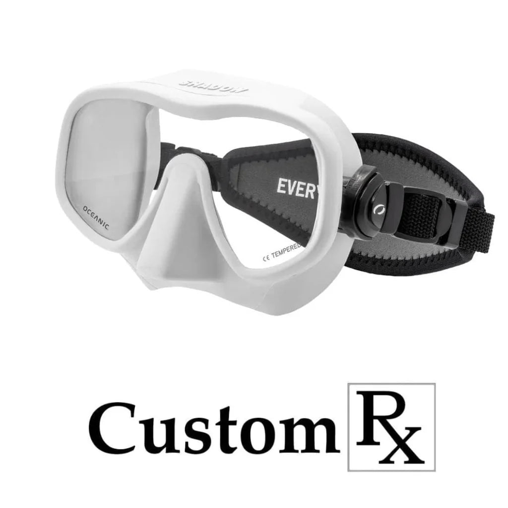 Custom Prescription Oceanic Shadow Frameless Scuba RX Dive Mask