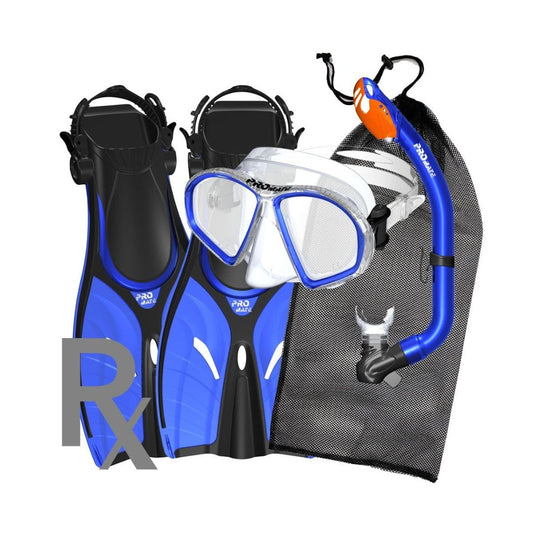 Promate Spectrum Youth Prescription RX Snorkel Combo Set with Snorkeling Fins - SCS0098