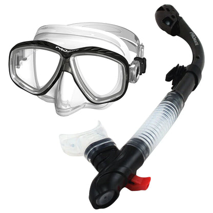 Promate Pro Viewer Prescription Snorkeling Purge Mask and Ultra Dry Snorkel Combo Set - SCS0096