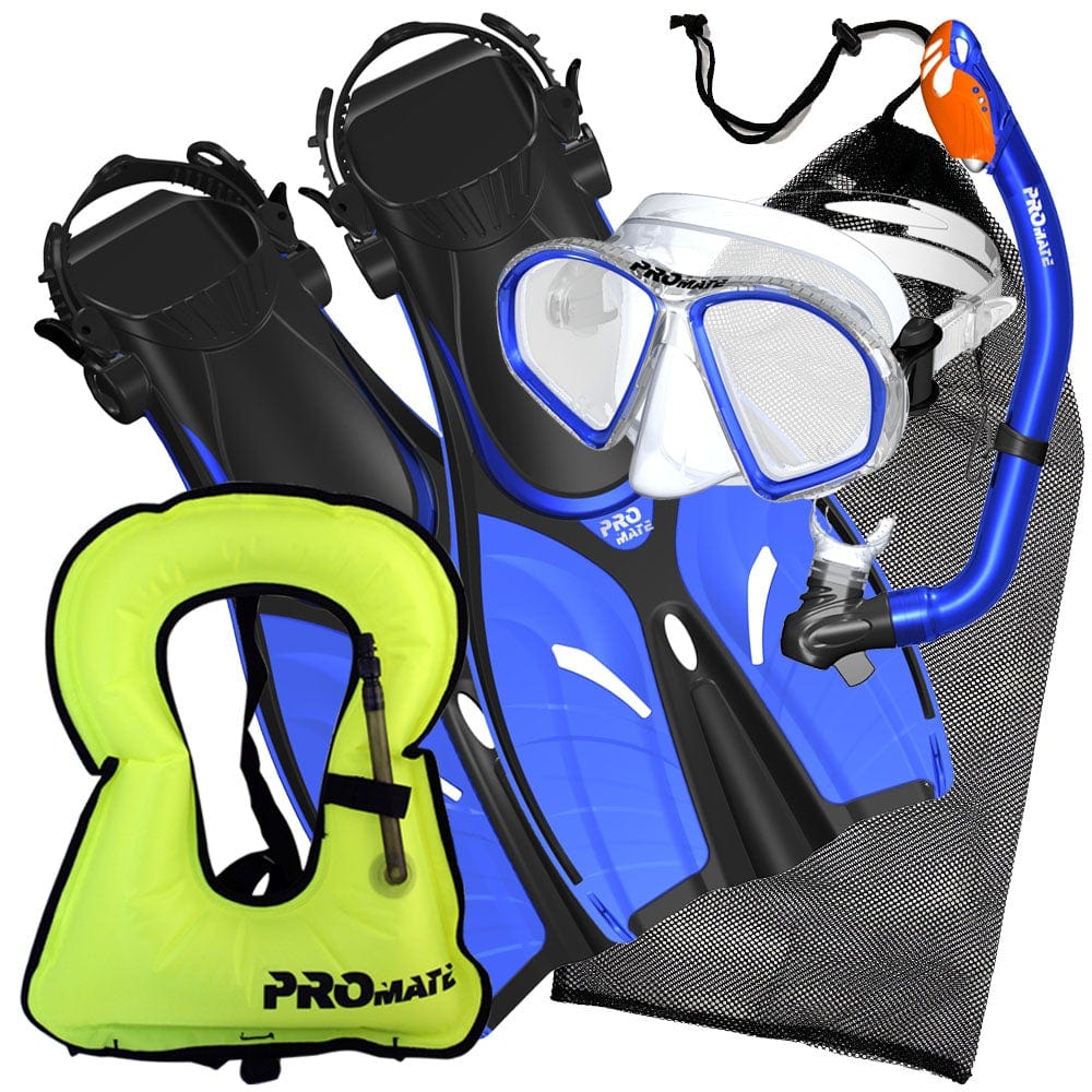 Promate Spectrum Jr. Snorkel Combo Set with Snorkeling Fins With Snorkel Vest Jacket - SCS0098 +SV01