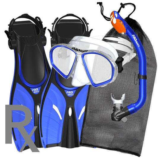 Promate Spectrum Youth Prescription RX Snorkel Combo Set with Snorkeling Fins - SCS0098