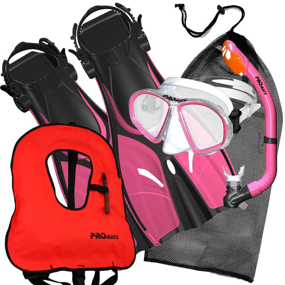 Promate Spectrum Jr. Snorkel Combo Set with Snorkeling Fins With Snorkel Vest Jacket - SCS0098 +SV01