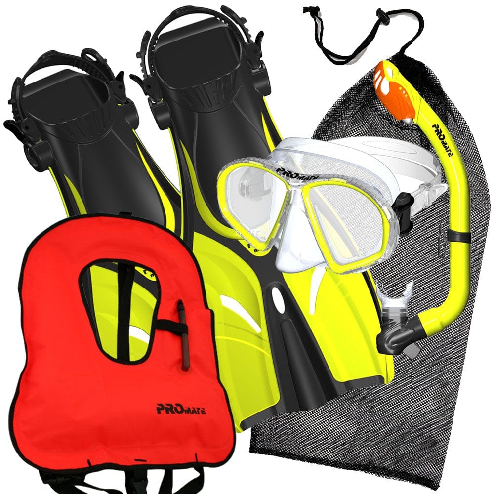 Promate Spectrum Jr. Snorkel Combo Set with Snorkeling Fins With Snorkel Vest Jacket - SCS0098 +SV01