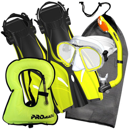 Promate Spectrum Jr. Snorkel Combo Set with Snorkeling Fins With Snorkel Vest Jacket - SCS0098 +SV01