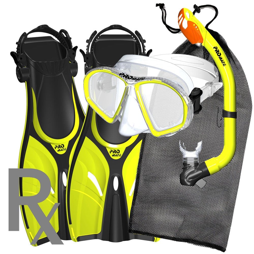 Promate Spectrum Youth Prescription RX Snorkel Combo Set with Snorkeling Fins - SCS0098