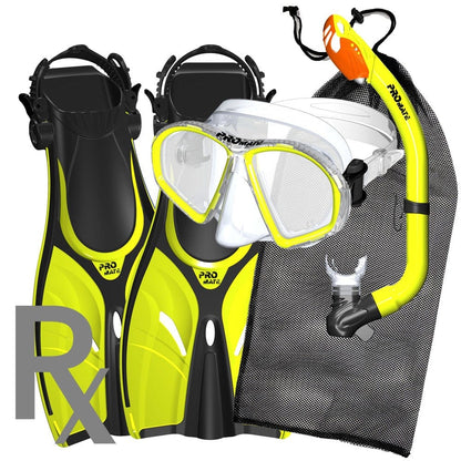 Promate Spectrum Youth Prescription RX Snorkel Combo Set with Snorkeling Fins - SCS0098
