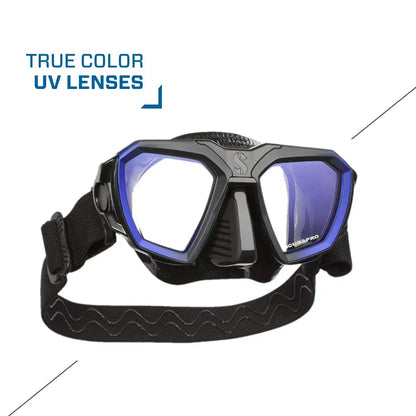 ScubaPro D-Mask Dive Mask with HUD Adapter, Comfort Strap, Frames, and Case