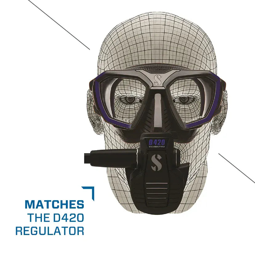 ScubaPro D-Mask Dive Mask with HUD Adapter, Comfort Strap, Frames, and Case