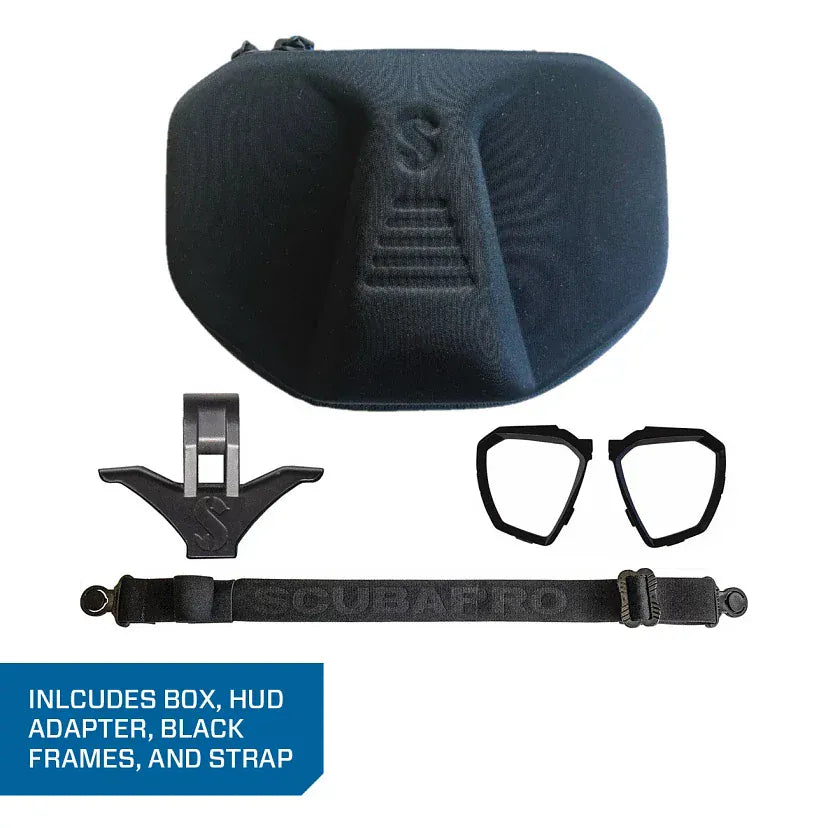 ScubaPro D-Mask Dive Mask with HUD Adapter, Comfort Strap, Frames, and Case