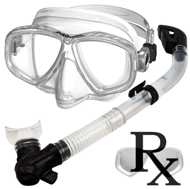 Promate Pro Viewer Purge Mask and Dry Snorkel Combo Set for Scuba Diving Snorkeling - SCS0005