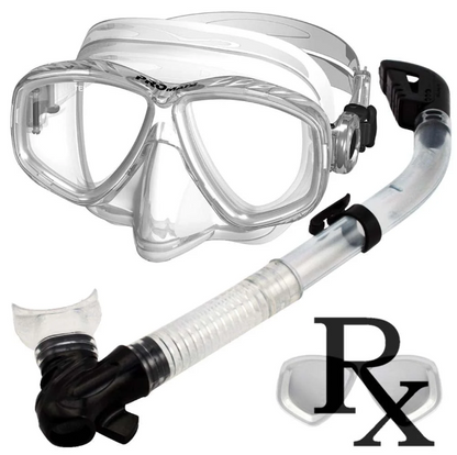 Promate Pro Viewer Purge Mask and Dry Snorkel Combo Set for Scuba Diving Snorkeling - SCS0005