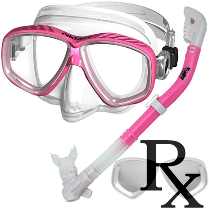 Promate Pro Viewer Purge Mask and Dry Snorkel Combo Set for Scuba Diving Snorkeling - SCS0005