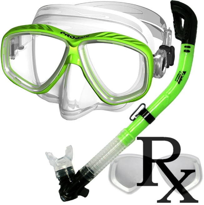 Promate Pro Viewer Purge Mask and Dry Snorkel Combo Set for Scuba Diving Snorkeling - SCS0005