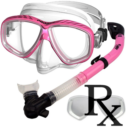 Promate Pro Viewer Purge Mask and Dry Snorkel Combo Set for Scuba Diving Snorkeling - SCS0005