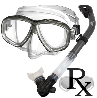 Promate Pro Viewer Purge Mask and Dry Snorkel Combo Set for Scuba Diving Snorkeling - SCS0005