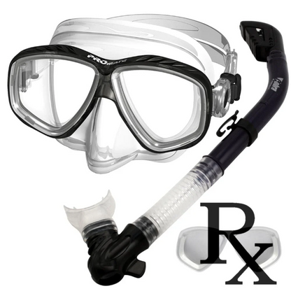 Promate Pro Viewer Purge Mask and Dry Snorkel Combo Set for Scuba Diving Snorkeling - SCS0005
