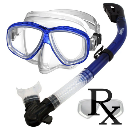Promate Pro Viewer Purge Mask and Dry Snorkel Combo Set for Scuba Diving Snorkeling - SCS0005