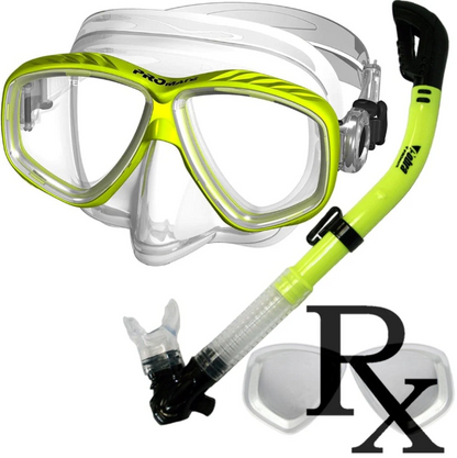 Promate Pro Viewer Purge Mask and Dry Snorkel Combo Set for Scuba Diving Snorkeling - SCS0005