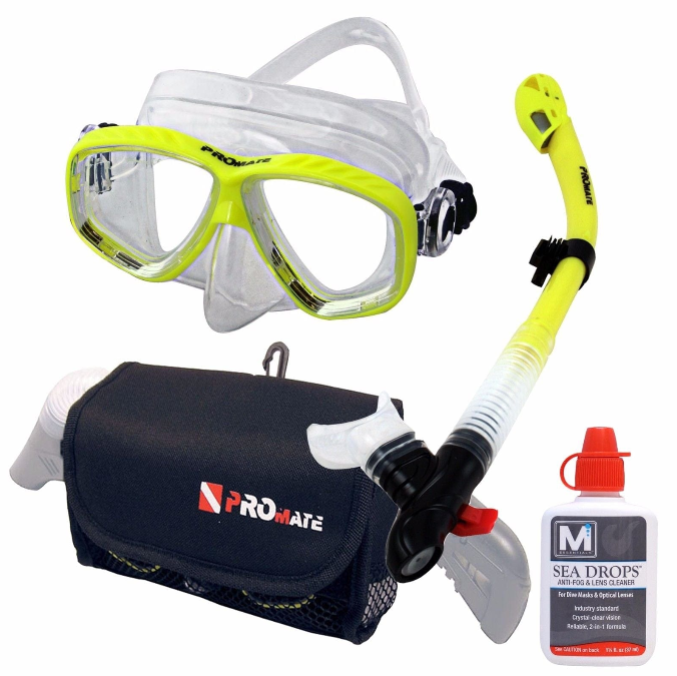 Promate Sea Viewer Prescription Snorkel Set with Bag & Anti-Fog - SCS0093 RX(PKG)