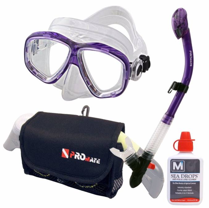 Promate Sea Viewer Prescription Snorkel Set with Bag & Anti-Fog - SCS0093 RX(PKG)