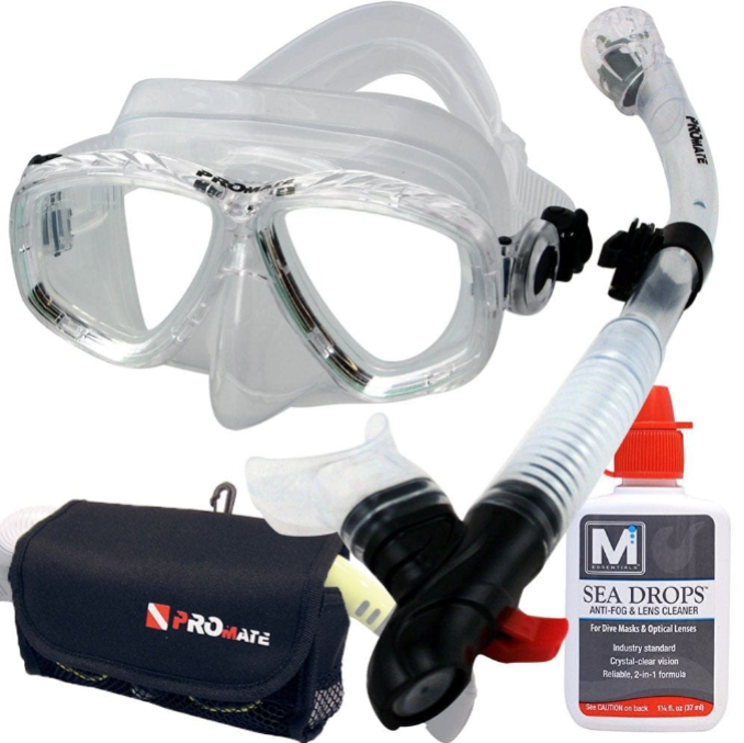 Promate Sea Viewer Prescription Snorkel Set with Bag & Anti-Fog - SCS0093 RX(PKG)