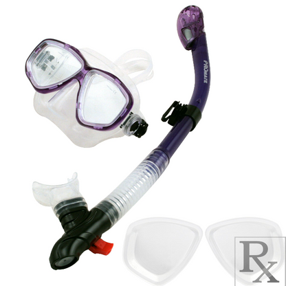 PROMATE Sea Viewer Snorkeling Scuba Diving Prescription Mask with Ultra Dry Snorkel Set - SCS0093 RX
