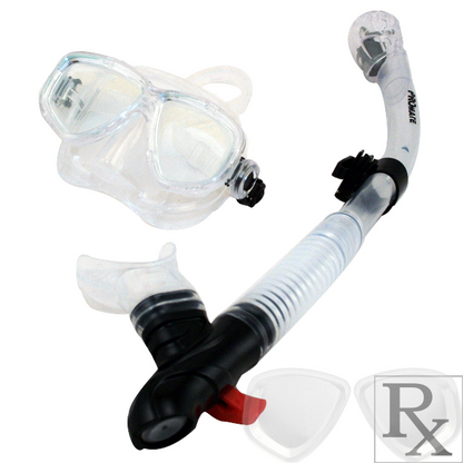 PROMATE Sea Viewer Snorkeling Scuba Diving Prescription Mask with Ultra Dry Snorkel Set - SCS0093 RX