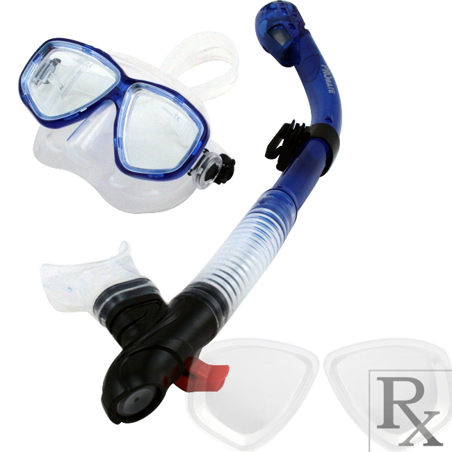 PROMATE Sea Viewer Snorkeling Scuba Diving Prescription Mask with Ultra Dry Snorkel Set - SCS0093 RX