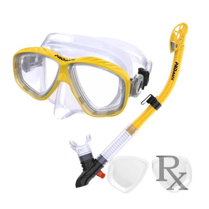 PROMATE Sea Viewer Snorkeling Scuba Diving Prescription Mask with Ultra Dry Snorkel Set - SCS0093 RX