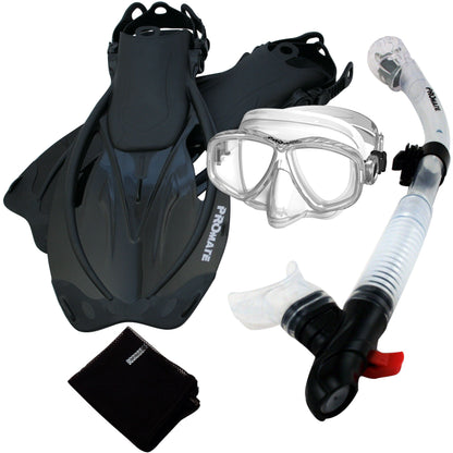 Promate Snorkeling PURGE Mask Dry Snorkel Fins Mesh Bag Set - SCS0097